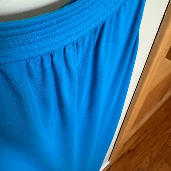 TRINA TURK One Shoulder Dress Turquoise Blue Soft Cotton Modal Size Small - Picture 2 of 2